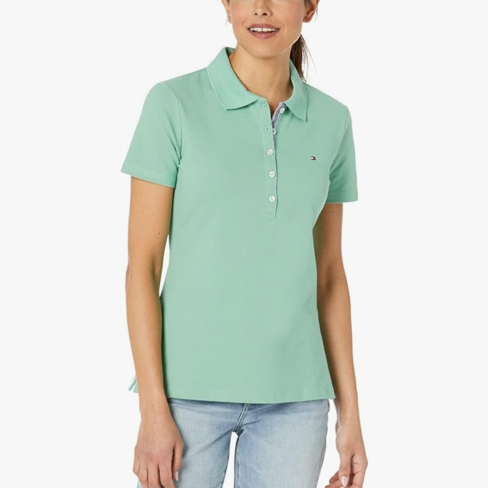 Teal colored Tommy Hilfiger Polo shirt. Size XS